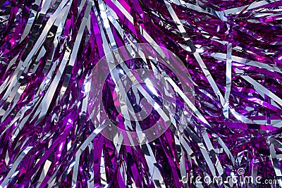 Silver and Purple pom poms Stock Photo