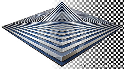 Silver pyramid, geometric shape, metallic structure, modern architecture png transparent image Generative AI Stock Photo