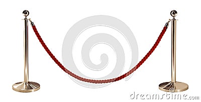 Silver racks with red restraining rope Stock Photo