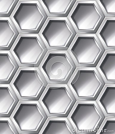 Silver realistic seamless pattern Vector Illustration