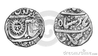 Silver Rupee Coin India Stock Photo