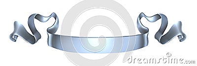 Silver scroll banner Vector Illustration