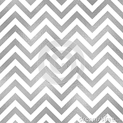 Silver seamless pattern. Background stripe chevron. Elegant zigzag lines. Repeating delicate chevrons striped texture. Tender tria Vector Illustration