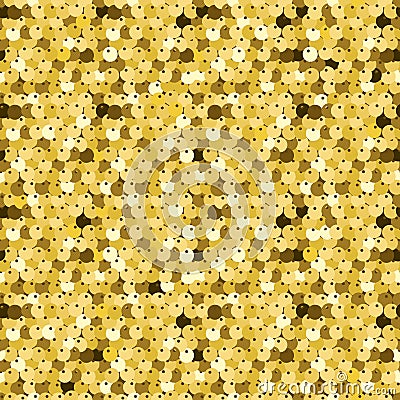 Gold sequins. Luxury texture, glisten paillettes. Vector Illustration