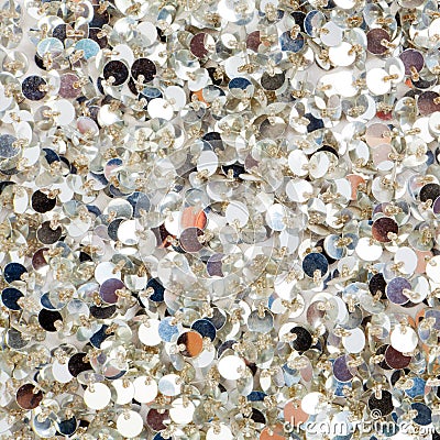 Silver sequins texture Stock Photo