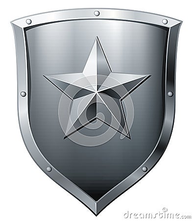 Silver shield Vector Illustration