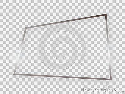 Silver shiny rectangular frame Vector Illustration