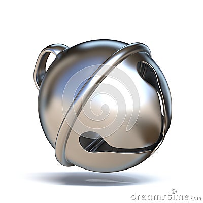 Silver sleigh bell 3D Cartoon Illustration