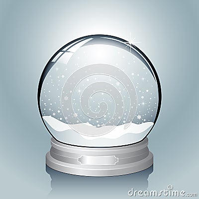 Silver Snow Globe Vector Illustration