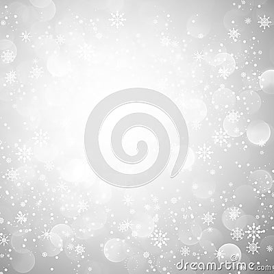 Silver Snowflake Christmas Background Vector Illustration