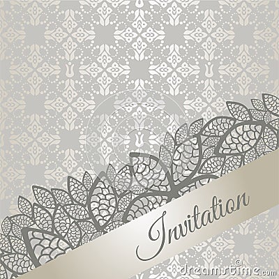 Silver special occasion invitation card Vector Illustration