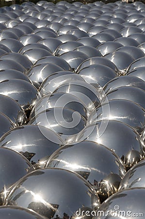 Silver Stainless Steel Spheres Stock Photo