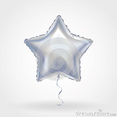 Silver star balloon on background Vector Illustration