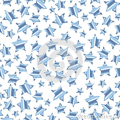 Silver stars on white background seamless pattern Stock Photo