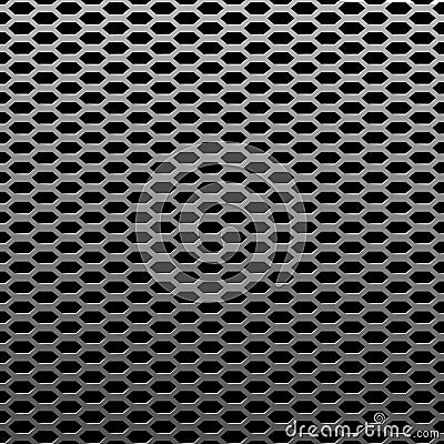 Silver or steel metal texture background. Realistic perforated sheet structure Vector Illustration