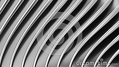 Silver striped pattern background, wavy lines design, abstract minimal metallic background for business presentation Cartoon Illustration