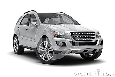 Silver SUV Stock Photo