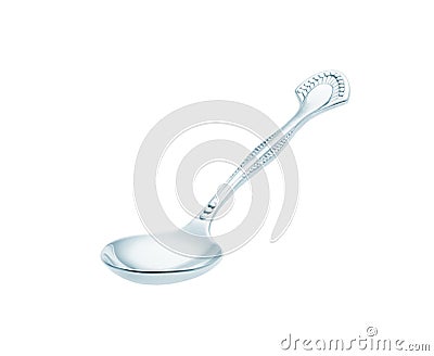 Silver tablespoon isolated on white background Stock Photo