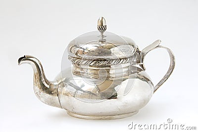 Silver teapot Stock Photo