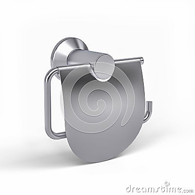 Silver toilet paper holder Stock Photo