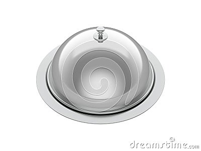 Silver tray for food Cartoon Illustration