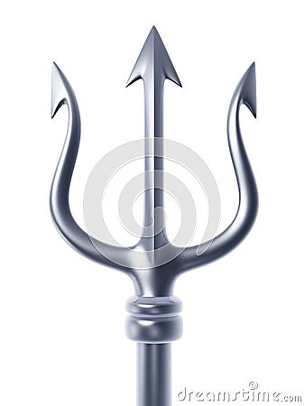 Silver trident Stock Photo