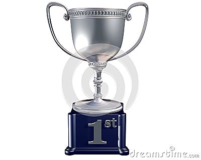 Silver trophy for first place Stock Photo