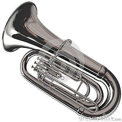 Silver Tuba Stock Photo