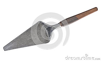 Silver Vintage Cake Spatula isolated on white Background. Stock Photo