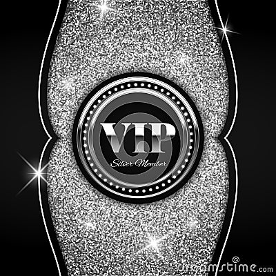 Silver VIP vector illustration on glitter background Vector Illustration