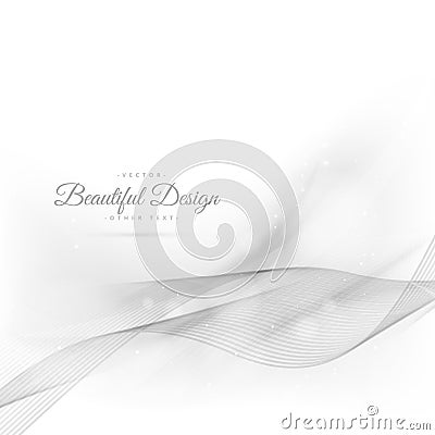 Silver wavy beautiful background Vector Illustration