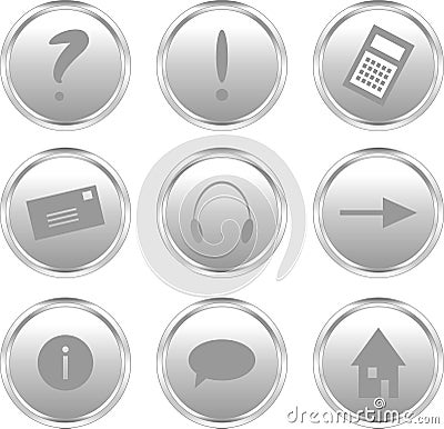 Silver website buttons Vector Illustration