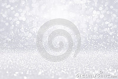 Silver white diamond jewelry background or Christmas snow glitter Stock Photo