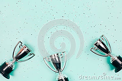 Silver winner cups Stock Photo