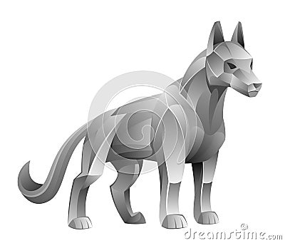 Silver wolf Vector Illustration