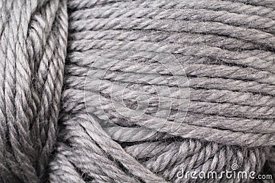 Silver Yarn Texture Close Up Stock Photo