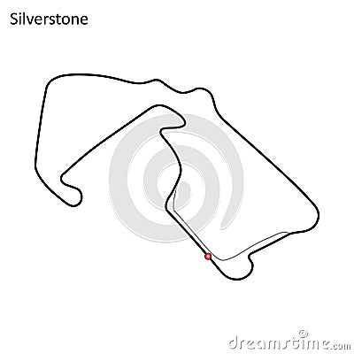 Silverstone Circuit vector Cartoon Illustration