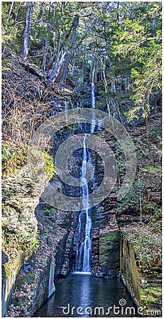 Silverthread Falls at Dingmans Falls Stock Photo