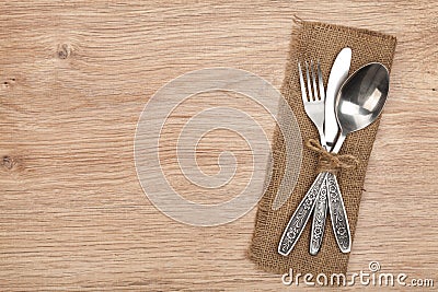 Silverware or flatware set of fork, spoon and knife Stock Photo