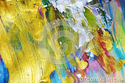 Silvery golden painting abstract background Stock Photo