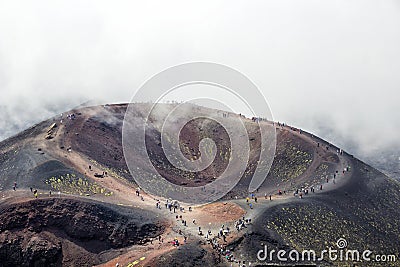 Silvestri crater of Etna volcano, Sicily, Italy Stock Photo