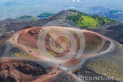 Silvestri crater at the slopes of Mount Etna at the island Sicily, Italy Stock Photo