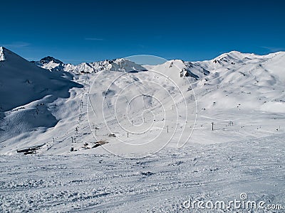 Silvretta arena ski resort Stock Photo