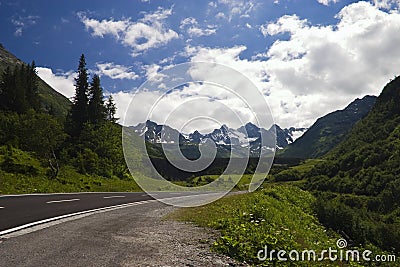 Silvretta high alpine street Stock Photo