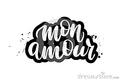 Lettering mon amour Vector Illustration