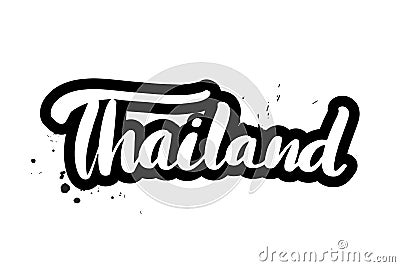 Brush lettering Thailand Vector Illustration