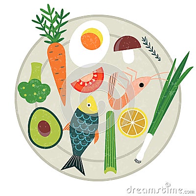 healthy food and diet Vector Illustration