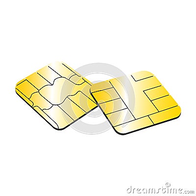 SIM card or credit card concept microchip EPS10 Illustration on Stock Photo