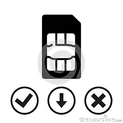 Sim card icon stock vector illustration flat design Vector Illustration