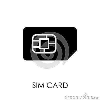 SIM card icon symbol flat style vector illustration Vector Illustration